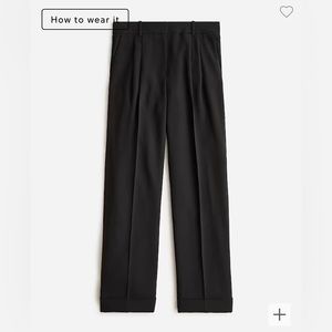 J Crew City crepe wide leg essential trouser, black, size 6. Retail $168.